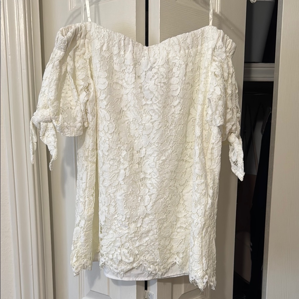 Miss Chievous White Ruffled Short Sleeve Blouse